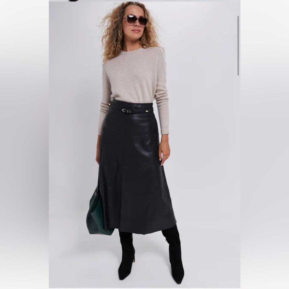 NWOT-Tuckernuck Lucille Black “Leather” Skirt- Size M